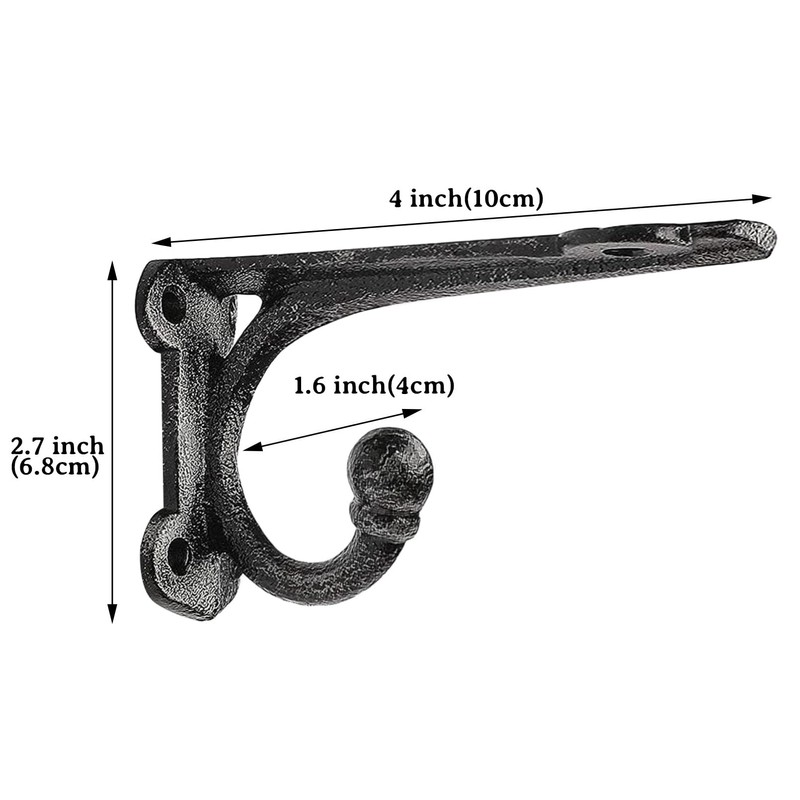 Shelf Brackets 4 Inch 2 Pack, Cast Iron Shelf Brackets