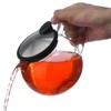 FORLIFE Bola Glass Teapot with Basket Infuser, 25oz./750ml., Black Graphite