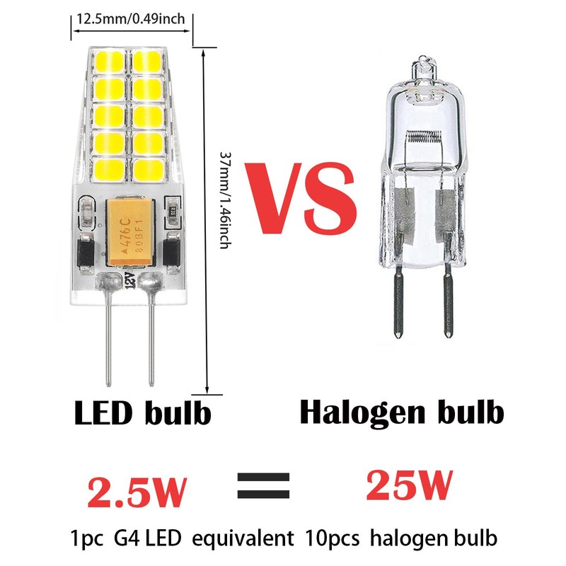 Joutameili 10 Pack G4 LED Bulb 12V AC DC 2.5W