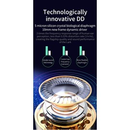 KINBOOFI KBEAR Lark In-Ear Monitor 1BA 1DD Hybrid Balance Armature HiFi Headset, Wired Headphones with Metal and PC Case 0.78mm 2-Pin Detachable Cable (Grey, with Microphone)