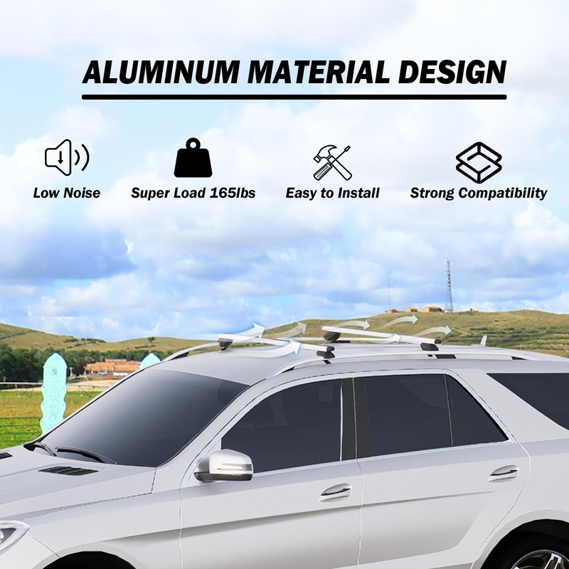 COWVIE 47 Inch Aluminum Roof Rack Cross Bars for Raised