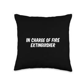 In Charge Of Fire Extinguisher Throw Pillow