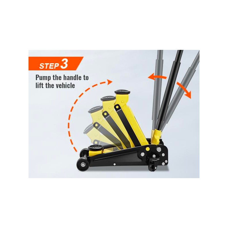 Low Profile Floor Jack 3/2.5 Ton Heavy Steel Single Piston