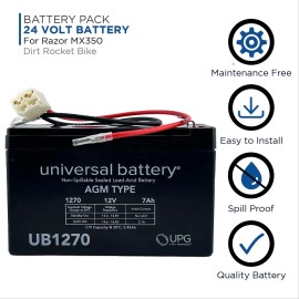 MSP 24 Volt Battery Pack for Razor MX350 Dirt Rocket Bike (7 Ah, Versions 9-32)