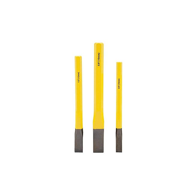 BE-TOOL Wood Chisel 3/8" 1/2" 5/8" Cold Chisels Bolster Flat
