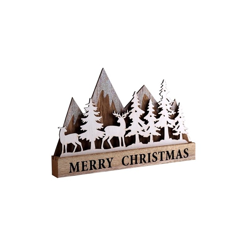 SiL Interiors Reindeer Mountains Nordic Scandinavian Merry Christmas Ornament Decoration