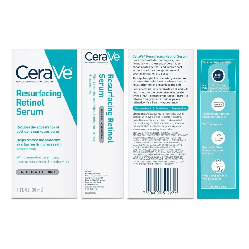 CeraVe Resurfacing Retinol Serum For Post Acne Marks, 1 Fl