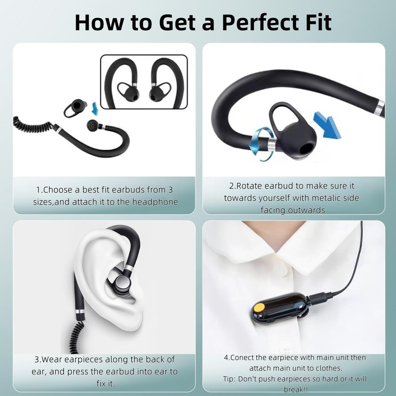 Mini Walkie Talkies Rechargeable for Adult with Earpieces, 3 Pack