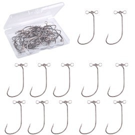 Drop Shot Swimbait Hooks - 30pcs Spinshot Wide Gap Hook in-line Drop Shot Rig and Swivels Bass Perch Fishing Hook Size 2/0,3/0,4/0(2/0-30pcs)