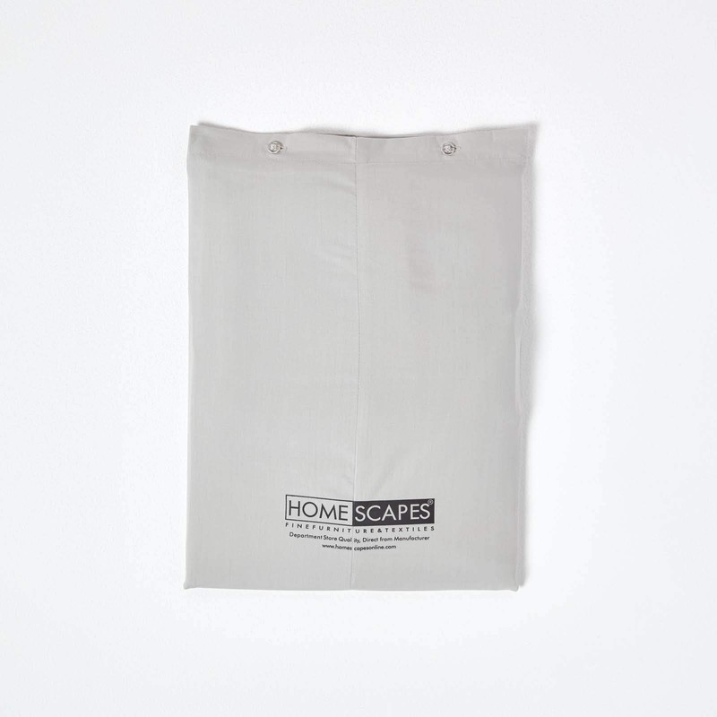 Homescapes 100% Egyptian Cotton Plain Silver Grey Fitted Sheet Single