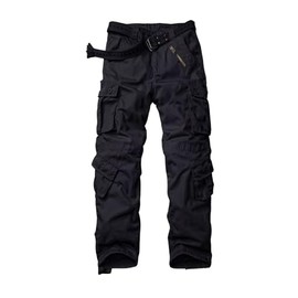 AKARMY Womens Cargo Pants with Pockets Outdoor Casual Ripstop Camo Military Combat Construction Work Pants Black