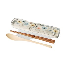 Spoon Chopsticks Cutlery Set for Bento Bento Approx. 2.0 x 7.5 x 0.8 inches (5 x 19 x 2 cm), floraison Yellow, Made in