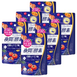 ISDG 夜間 酵素 サプリ 232種類の天然野菜と果物 複合植物醗酵粉末 GABA L-シトルリン 配合 ダイエット サプリメント 乳酸菌 食物繊維 植物酵素 国内製造 120粒 30日分 (6個セット, 夜間Diet酵素)