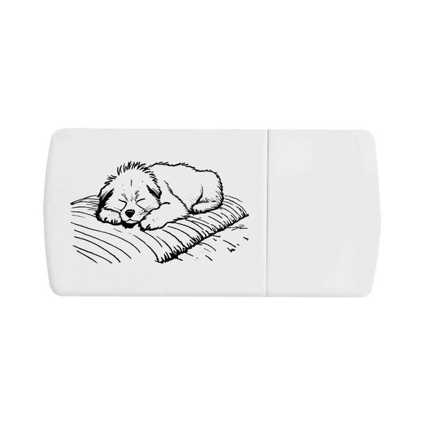 'Dog Sleeping on Blanket' Pill Box with Tablet Splitter (PI00027731)