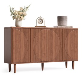 LITTLE TREE 59-Inch Buffet Cabinet Sideboard with Storage, Modern Sideboard Buffet Table with Doors for Living Room, Dining Room