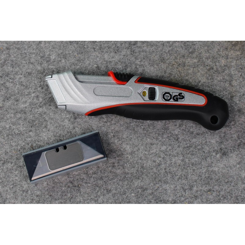 Wedo 078825 78825 Safety Cutter Aluminium/Automatic Blade Retraction/Lightweight Aluminium Casing/Rubber