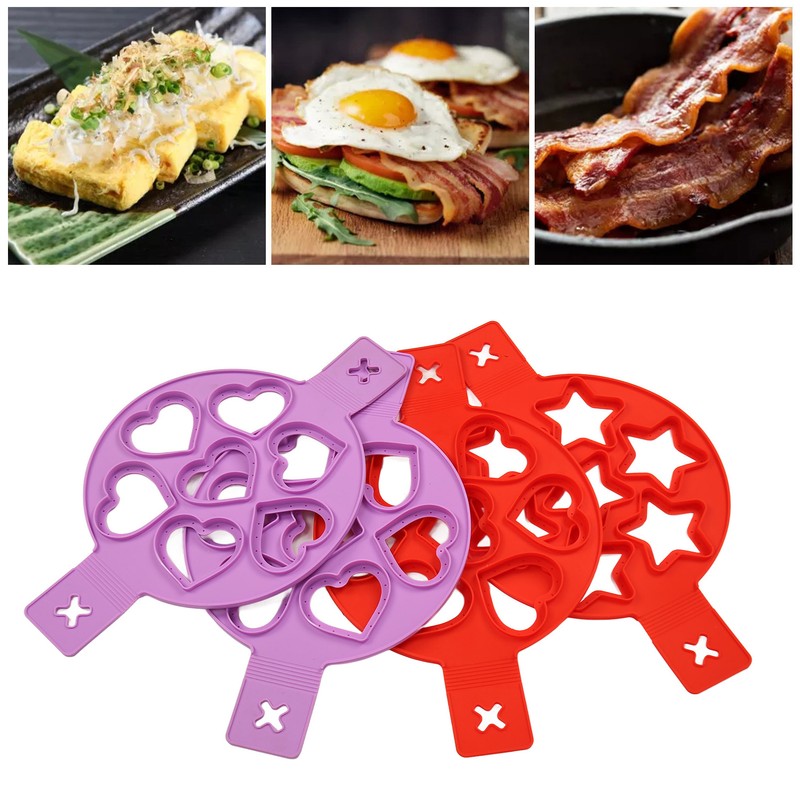 4pcs Pancake Mold 7 Hole Silicone Eggs Making Mold Nonstick