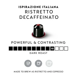 Nespresso Capsules Original Line, Ristretto Decaffeinato, Dark Roast Coffee, 50 Count Coffee Pods,