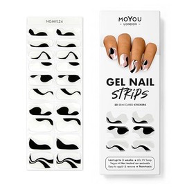MOYOU LONDON Semi-cured UV Gel Strips - Pack of 20 - Gel Nail Foils UV Hardening for Salon Quality Manicure - Set with Nail File & Wooden Cuticle Sticks - Perfectly Imperfect