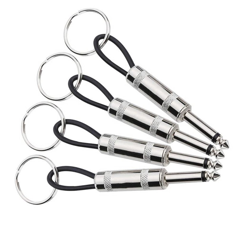SIYIFEI 4 Pack Guitar Plug Keychain Guitar Key Holder 6.35mm