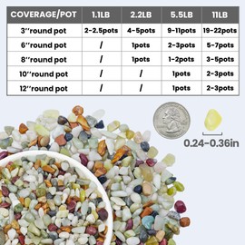 11 pounds Natural Jade Pebbles,6-9mm Polished Decorative Rocks for Succulents Gravel Pebbles for for Indoor and Outdoor Plants, Fish Tank, Hydroponics，Bonsai