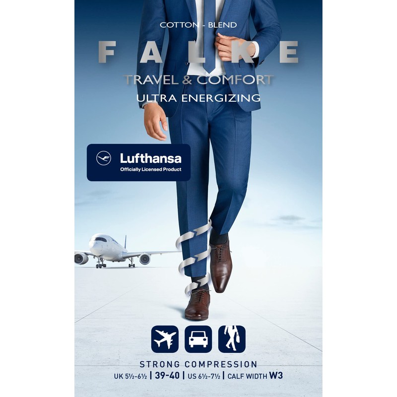 FALKE Lufthansa Travel & Comfort Men's Ultra Energizing Knee Socks