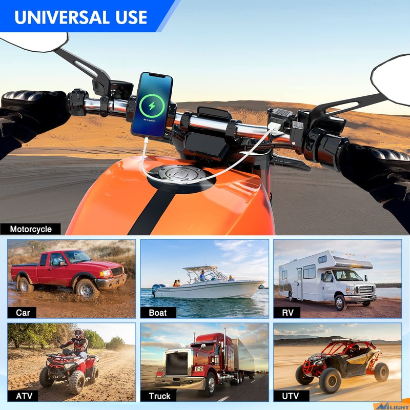 Nilight Waterproof Motorcycle USB 3.1Amp Quick SAE to USB Charger