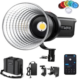AMBITFUL EF100 Aurora COB LED Video Light,5600K,CRI 95+, TLCI 97+,Built-in FX Effects,Support APP Control for Still Life Photography, Portrait, Studio Lighting,Interview Lighting