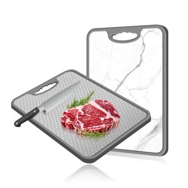 KimiDitt Stainless Steel Cutting Board, Double Sided Cutting Board with Anti-scratch Mesh Design, Large Size 16”×12”, 304 Stainless Steel Food Grade Kitchen Counter, Dishwasher Safe