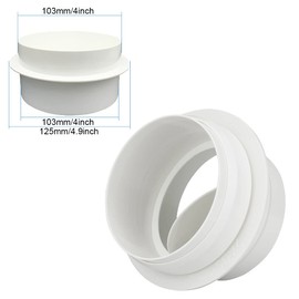 4 Inch Back Draft Damper for Ventilation Ducts - Automatic Draft Blocker Shutter with Connecting Rings, Ideal for HVAC, Exhaust, and Dryer Vents