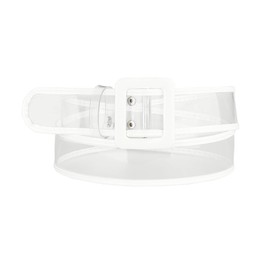 Allegra K Womens Clear Waist Belts, Plus Size Skinny Belt Waistband for Jeans Dresses Coats 79-104cm/31.10-40.94" White