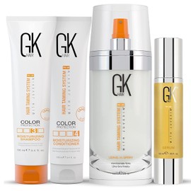 GK HAIR Global Keratin Moisturizing Shampoo and Conditioner Set 100ml - Leave-in Spray Hair Detangler 4 Oz-Serum 50ml