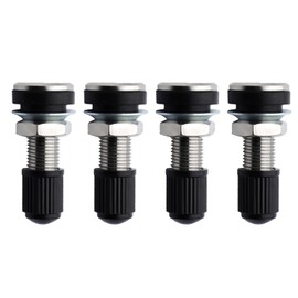 FanPaYY Set of 4 Tyre Valves Rim Valves with Dust Caps, Tubeless Valve, Metal Valve Stems for Car, Motorcycle, Tyres