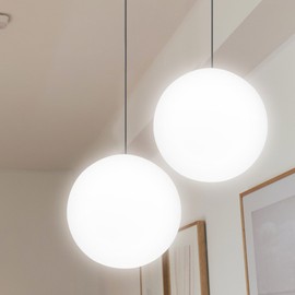 Vaguelly 5inch Glass Globes Shade for Light Fixtures White Frosted Shades Replacement Cover Round Ball Lamp Cover for Ceiling Wall Fixtures, Middle Hole 2.17inchVaguelly