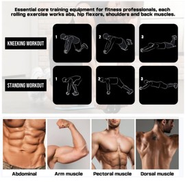 Ab Roller Wheel, Abdominal Wheel for Abdominal Exercise Machine, Arespark Home Gym Equipment for Core Workout, No Noise Ab Roller Exercise Equipment with Knee Mat and Foam Handle (8-black)