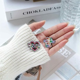 4PCs Positive Saying Brooch Your Feelings Are Valid You Are More Loved Enamel Pins Inspirational Letter Brooch Pins Cartoon Heart Brain Brooch Bag Clothing Hats Decor Friends Gift