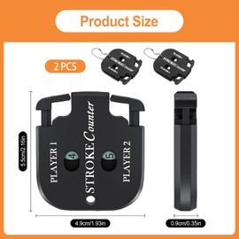 Pack of 2 Golf Scorer Counter with Key Chain, Score Counter Golf Result Indicator, 2 Player Strike Counter, Black Stroke Counter, Hand Tally Counter of Competitions, Games