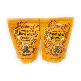 Trader Joe's Peanut Butter Caramel Coated Popcorn Net Wt. 6 Oz (170g) - Pack of 2