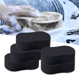 yorpyep Car Wash Sponge, Honeycomb Waxing Thick Foam Scrubbing Sponge, 8-Shaped Easy-to-Grip Fast Water Absorption Multi-Purpose Cleaning Tool, for Most Cars Home Kitchen Utensils (Black)