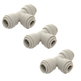 3/8 inch to 1/4 inch Push Fit T-Piece Connection - Compatible with John Guest PI301208S (3)