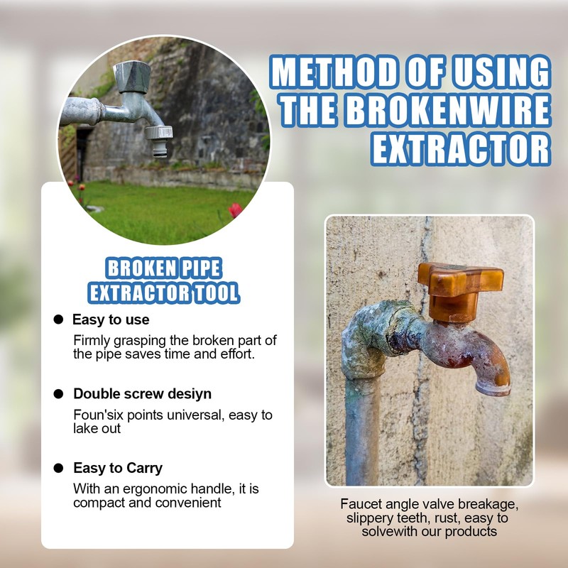 Broken Wate Pipe Extractor Tool, Multifunctional Handle Broken Faucet Removal