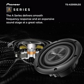 Pioneer A-Series TS-A2000LD2 8” Subwoofer – 700W Max, Shallow-Mount Design, Deep Bass in Tight Spaces