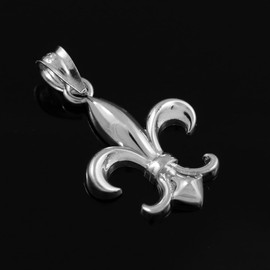 Sterling Silver Fleur-de-Lis Charm Pendant Necklace, 20"