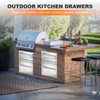 GAOMON Outdoor Kitchen Drawers, 3-Layer Stainless Steel 16" W x