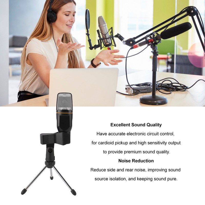 Wired Microphone Noise Reduction Versatile Cardioid Vocal Mic for Karaoke
