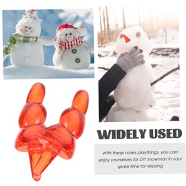 Operitacx 100pcs Plastic Snowman Nose Mini Christmas Figurines Button Eyes Eyes Fake Stuffed Animal Doll Gnomes for Crochet Xmas Snowman Material Snow Nose Orange