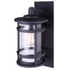 Duffy 1-Light Outdoor Wall Lantern, Black Metal Finish with Seeded