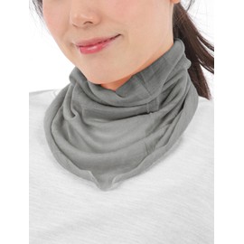 LI NOR Women's Neck Cover, Summer, UV Protection, Scarf, Neck Cover, Sun Protection, UV Cool, Smooth, gray