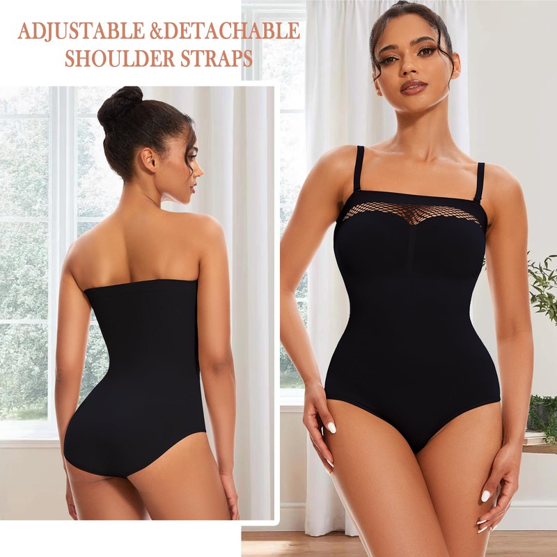 ciksob - Body moldeador sin tirantes para mujer, sin costuras,