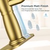 FORIOUS Brushed Gold Bathroom Sink Faucet Single Handle 3 Hole